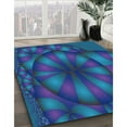thumbnail image 2 of Ahgly Company Indoor Rectangle Patterned Blue Dress Blue Area Rugs, 4' x 6', 2 of 6