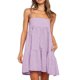 thumbnail image 2 of Vestido de Camisa Cuadrada para las Mujeres A-Línea Correas de Hombro Mini con Borde de Volantes, Vestido de Bolsillo Lateral Casual para Primavera Verano Otoño Diario Y Fiesta, 2 of 8