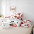 thumbnail image 6 of Manfei Caroon Snowman 7pcs Bedding Comforter Set,Let It Snow Queen Bedding Sets,Red White Queen Sheet Sets For Kids,Microfiber Bedroom Decor Reversible, 6 of 8