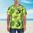thumbnail image 4 of Haiem Kiwi and Avocado Printed Hawaiian Shirt for Men - Men’s Casual Beach Summer Shirts - Stretch Fabric with Modern Fit-Large, 4 of 9