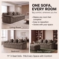thumbnail image 4 of LUCKHAO 71" Corduroy Frameless Foam Sofa, No Assembly 3-Seat Couch for Small Spaces with 3 Pillows, Camel, 4 of 9