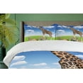 thumbnail image 4 of Ambesonne Giraffe Duvet Cover Set, Zoo Animals, 2-Calking, White Blue Brown, 4 of 7