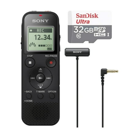 Sony 4GB Digital Voice Recorder with Volume Control, Black, ICDPX470_K3