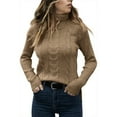 thumbnail image 4 of Daznico Womens Turtleneck Long Sleeve Knit Sweaters,Size L, 4 of 6