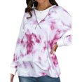 thumbnail image 3 of Women Tie Dye Print Long Sleeve Round Neck Basic Sweatshirt, 3 of 4