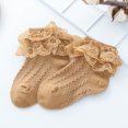 thumbnail image 1 of Kmbangi Baby Girls Lace Princess Socks Double Layer Ruffle Frill Solid Color Hosiery, 1 of 3