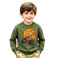 thumbnail image 2 of Cute Halloween Sweatshirts For Little Boys Ghost Truck Print Shirt Crewneck Long Sleeve Tops Preppy Pullover Kids Clothes Size 5-6T, 2 of 3