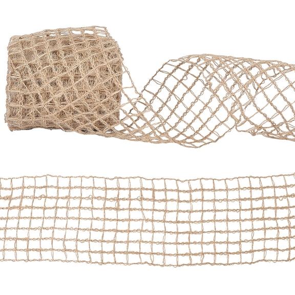 10 Yards 1 Roll Burlap Mesh Ribbon Rustic Christmas Tan Natural Jute Net Linen Vintage Fabric Ribbons