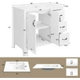 thumbnail image 2 of PULUOMIS 36" Bathroom Vanity with Sink Combo, Single Sink Bathroom Vanity with 3 Drawers and 2 Soft Close Doors, Freestanding Bathroom Vanity with Ceramic Sink, White, 2 of 8