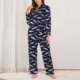 thumbnail image 2 of Fotbe Sardine Conjunto de Pijama de Manga Larga para Mujer con Estampado, Ropa de Dormir de 2 Piezas, Conjunto de Casa Suave y Cómodo con Bolsillos-X-Large, 2 of 7