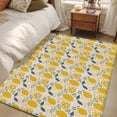 thumbnail image 4 of 3'x5' Rug for Living Room Bedroom, Summer Lemons Washable Area Rugs Non-Slip Carpet Mats, Modern Botanical Leaves Vintage Indoor Low Pile Area Rug Runner for Kitchen, Mudroom, 4 of 8