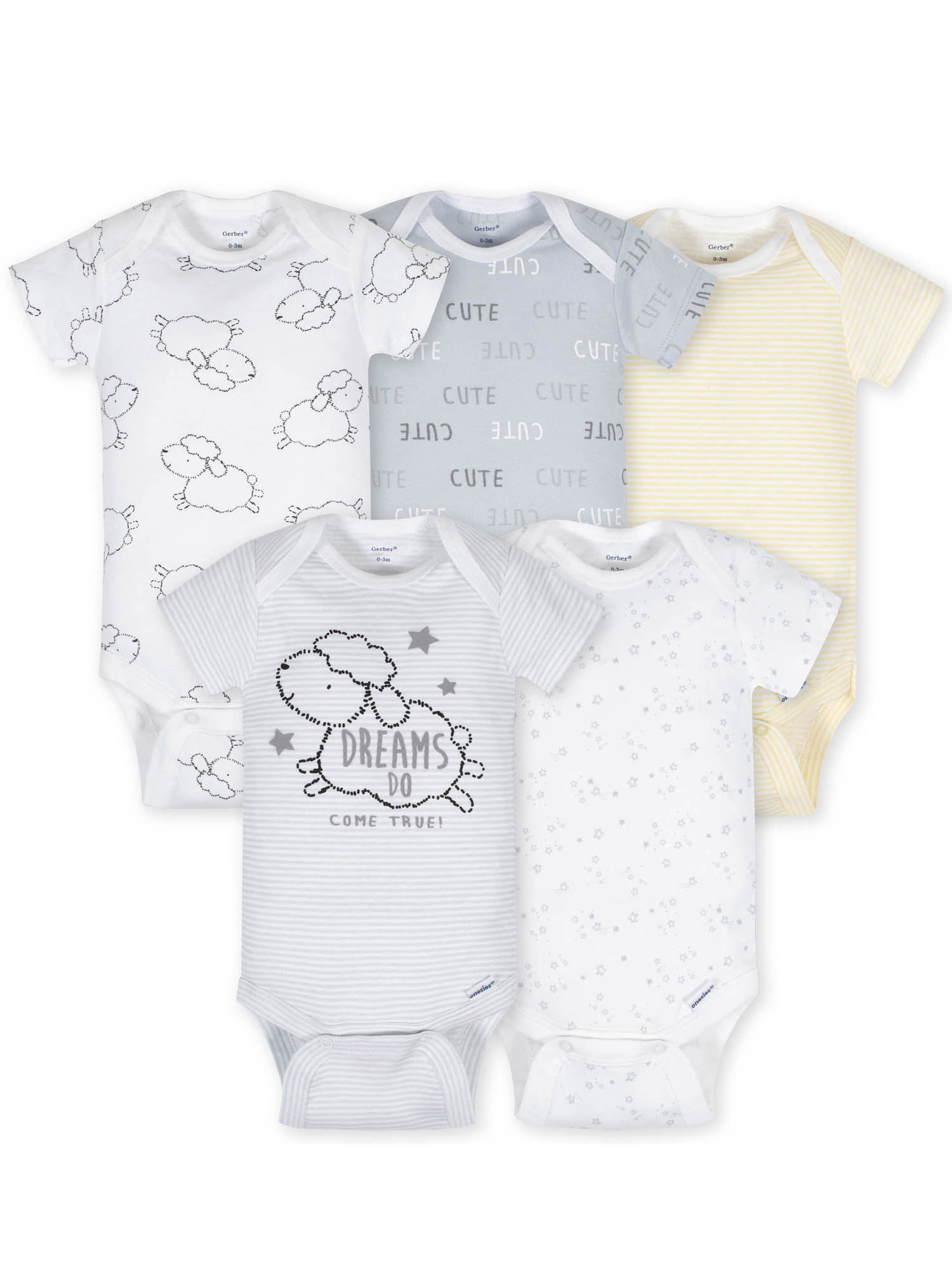 GERBER BABY BOY Organic Cotton Onesies Bodysuits Variety 3-Pack LION NWT 