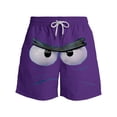 thumbnail image 3 of BRGZLK Men's Swim Trunks Summer 2026 Funny Print Casual Elastic Waist Drawstring Quick Dry Lightweight Breathable Swimming Board Shorts Purple 4XL, 3 of 5