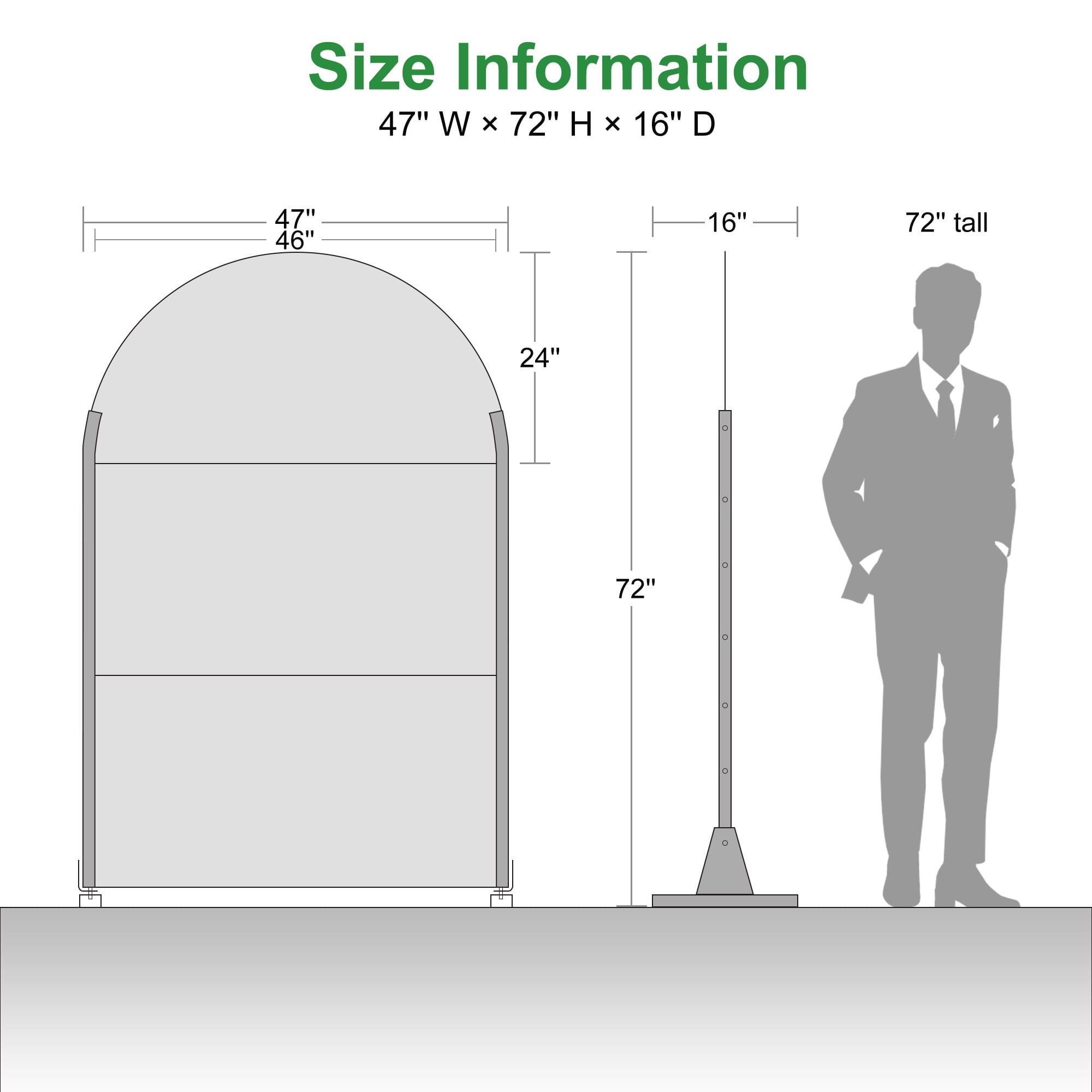 MAYEERTY 72"x47"x16" Outdoor Privacy Screen with Stand Metal Balcony Decorative Screen,Black