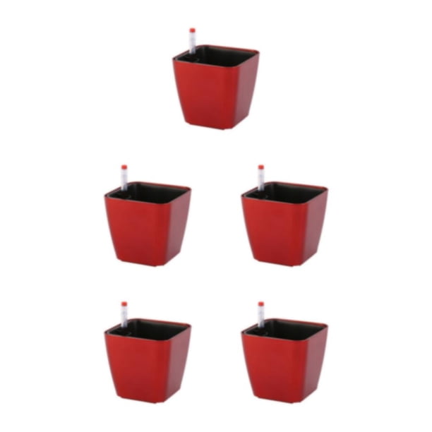 Bearachild Maceta de resina con estilo para jardín, belleza con maceta innovadora, macetas de belleza para plantas, vino tinto 14*13*10,5 Type2 NO2
