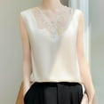 thumbnail image 2 of Maean Womens Plus Size Tanks Satin Silky Tops Lace V Neck Casual Cami Sleeveless Camisole Blouses, 2 of 3