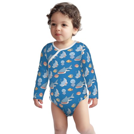 

Haiem Party Shark Cute Printed Unisex-Baby Long Sleeve Onesies Bodysuits Unisex Babies Snap-Up Rompers-3 Months