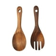 thumbnail image 4 of YSNOOWE 2Pcs Spoons And Forks Brown Wood For Salad And Dessert Serving, 4 of 8