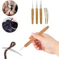 thumbnail image 2 of 5Pcs DIY Crochet Needle Hook Bamboo Handle Dread Knit Hair Making Braiding Tool, 2 of 10