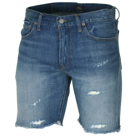 Polo Ralph Lauren Men's Sullivan Slim Distressed Denim Shorts-Blue ...