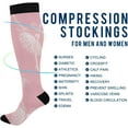 thumbnail image 4 of Coolnut High Elasticity Compression Socks, High Knee Socks Adult Universal Leisure Relieve Fatigue, Ballerinas Pattern Travel Daily with Running (1 Pair) Gift, 4 of 7