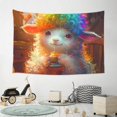 thumbnail image 6 of Easygdp Rainbow Lamb Breakfast Tapestry Wall Hanging, Wall Tapestries for Bedroom Aesthetic Living Room Office Decor 60x40in, 6 of 8