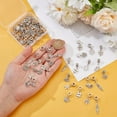 thumbnail image 3 of 60Pcs 10 Styles Wholesale Bulk Lots Jewelry Making Silver Charms Bulk Metal Pendants Daisy Flower Leaf Butterfly Charms Alloy Dangle Spacer Beads, 3 of 5