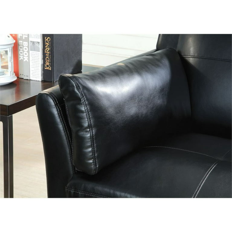 Furniture of America Tonia Leather Tufted Chair in Black - Walmart.com