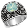 thumbnail image 1 of Men High Polished Stainless Steel Ring with Top Grade Crystal in Fireopal - Size 8, 1 of 1