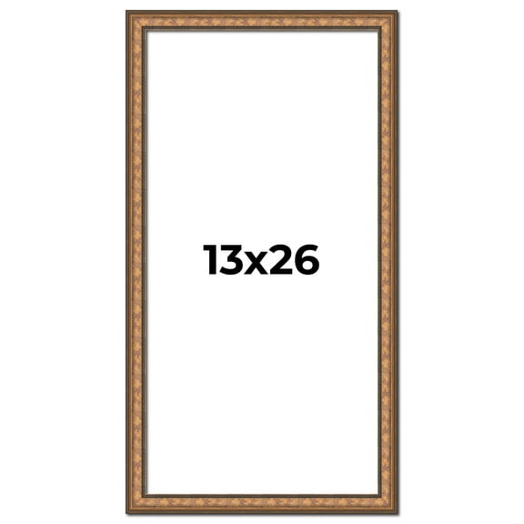 13x26 Frame Gold Real Wood Picture Frame Width 1.25 inches | Interior Frame Depth 0.5 inches |