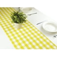 thumbnail image 2 of Aiking Home 14"x62" Picnic Check Dinner Table Runner, Polyester, Machine Washable, Single Ply, (Pack of 4) Yellow/White, 2 of 5
