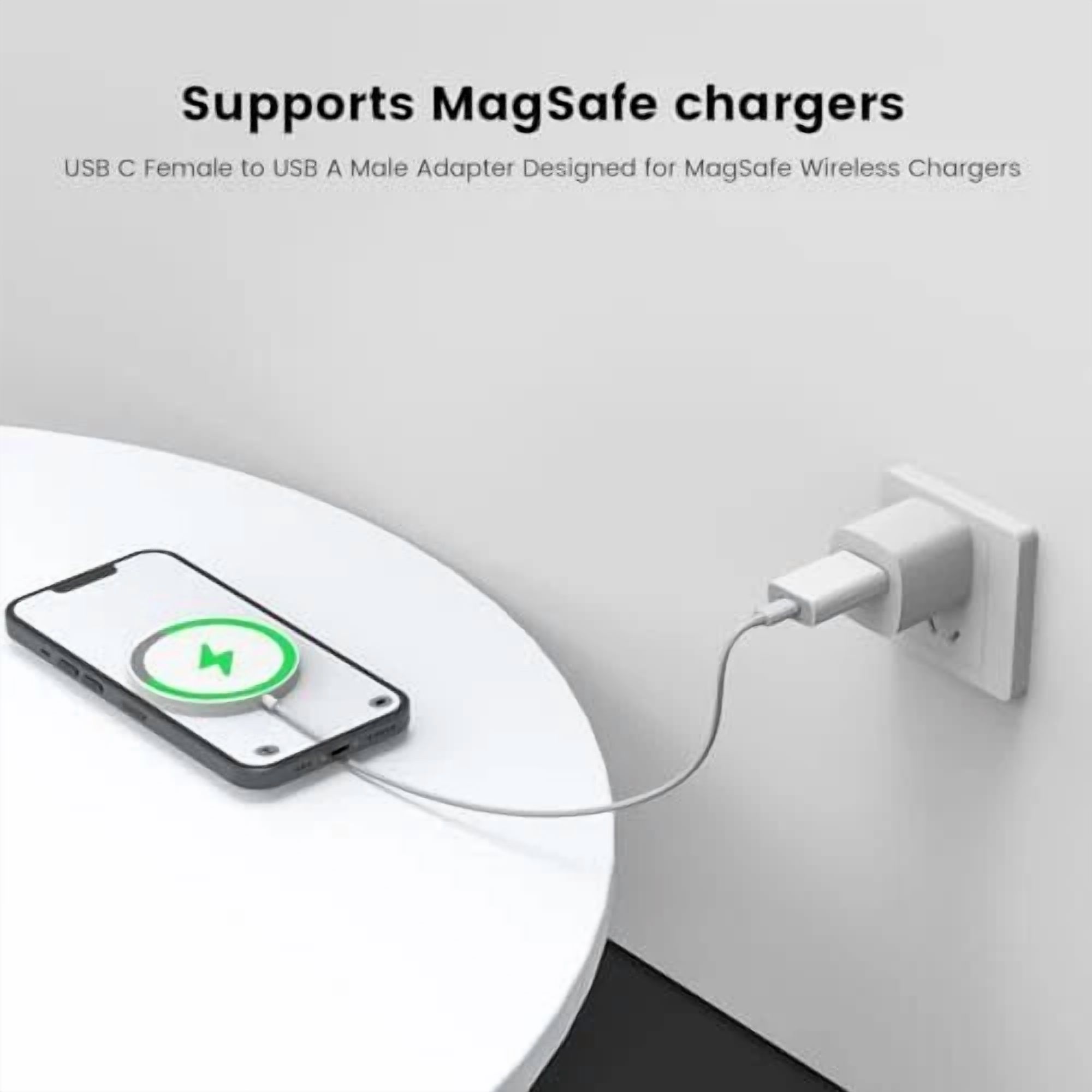 CIRCLE- Usb To Usb C Adapter, Usb C Female To Usb Male Adapter Compatible 2 Pack White