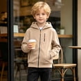 thumbnail image 5 of fatyb Boys Zip up Hoodies Casual Long Sleeve Hooded Sweatshirt Kids Fleece Lined Jacket Outdoor Wear, 5 of 7