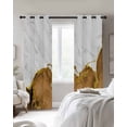 thumbnail image 3 of Brown Gold Marble Blackout Curtains 39 Inches Length, Modern Abstract Marble Crack Texture Window Treatment Thermal Insulated Drapes for Bedroom Living Room 2 Panels 55x39 Inches, 3 of 8