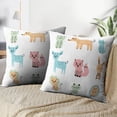 thumbnail image 3 of LALILO Throw Pillow Covers Cute Cartoon Animals Bear Dog Cat Deer Cushion Cover 18" x 18", 4007 Pack, 3 of 6