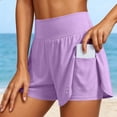 thumbnail image 2 of Arlun Athletic Running Shorts for Women 2 in 1 Stretch High Waisted Workout Gym Yoga Dolphin Shorts Lightweight Breathable Quick Drying Sports Short Pants with Lined Pockets 2-Purple XL, 2 of 8