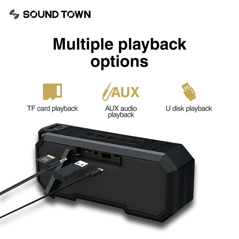 Sound Town X8 Portable Bluetooth Speaker with TWS Bluetooth, IPX7 Water and  Dust Proof, Stereo Sound, 100 Feet Range, 12 Hours Play Time, for Home and 
