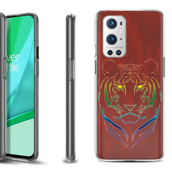 Slim-Fit Flexible TPU Gel Phone Case Compatible with OnePlus 9 PRO 5G, by OneToughShield ® - Night Tiger