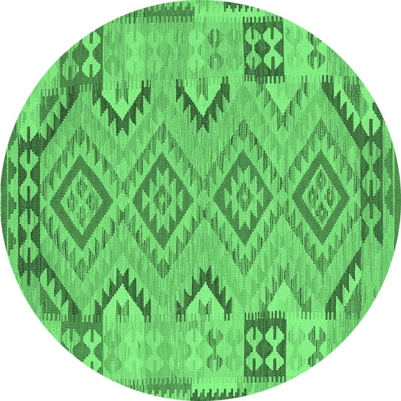 Ahgly Company Indoor Round Persian Emerald Green Traditional Area Rugs, 6' Round