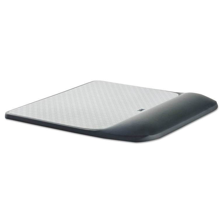 Mouse Pad with Precise Mousing Surface and Gel Wrist Rest, 8.5 x 9, Gray/Black Mouse Pad with Precise Mousing Surface and Gel Wrist Rest, 8.5 x 9, Gray/Black