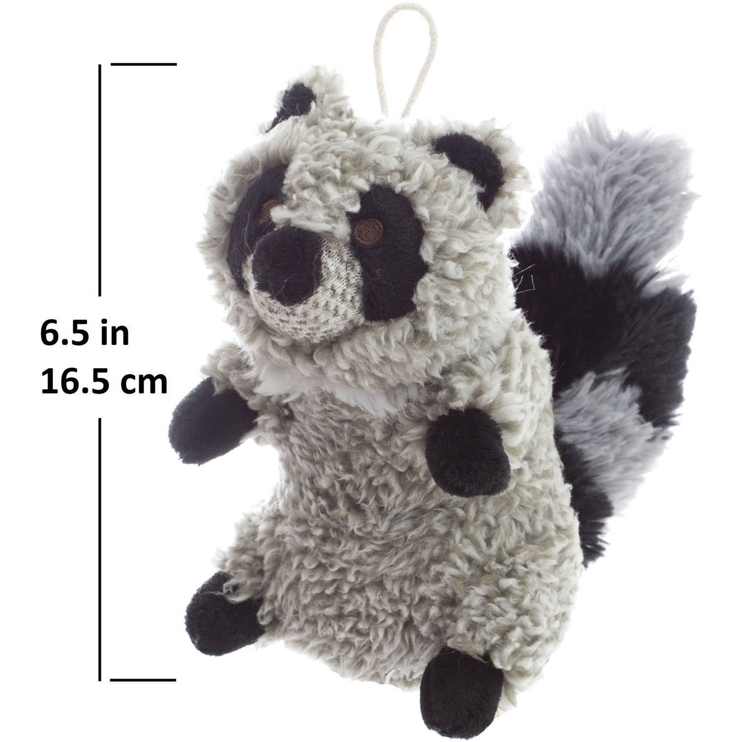 Super Soft Squeaky Dog Toy, Raccoon, 6 