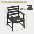 thumbnail image 3 of Outdoor Patio Dining Chair, All Weather HDPE Armchairs with 330LBS Load-Bearing and Imitation Wood Grain for Garden, Lawn and Yard, Black, 3 of 6