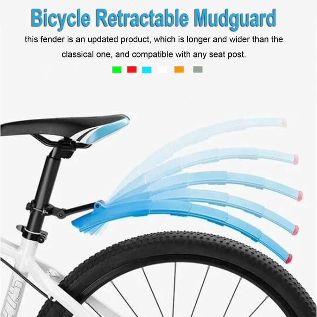 Super Pressure Bike Mudguard, Retractable Design, Durable Plastic Construction, Easy Installation, for Commuting, Rain Protection, Urban Riding, Touring Bikes, Lightweight, Sesolution Fit,