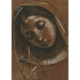 thumbnail image 2 of Giacomo Cavedone 14x18 Black Ornate Wood Framed Double Matted Museum Art Print Titled - Head of the Virgin (C. 1614), 2 of 5