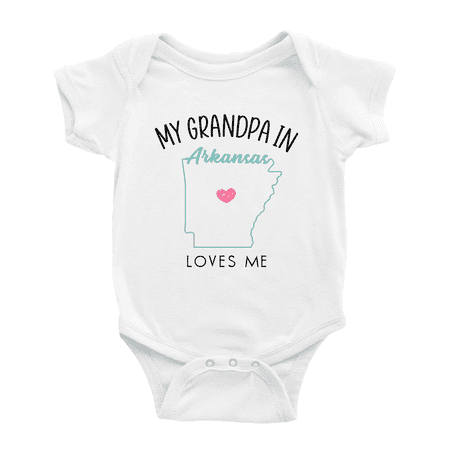 

My Grandpa In Arkansas Loves Me Baby Clothing For Boy Girl Bodysuits 0-3 Months