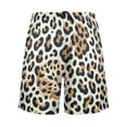 thumbnail image 2 of joogoo Mens Swim Trunks Leopard Brown Beach Shorts Drawstring Elastic Waist Swimwear Bathing Suits L, 2 of 7