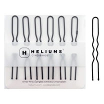 Heliums Large Metal French Hair Pins - Black - 4-Inch Heavy Duty Metal U Shaped Steel Pin for French Twist Updos Buns - 6 Count