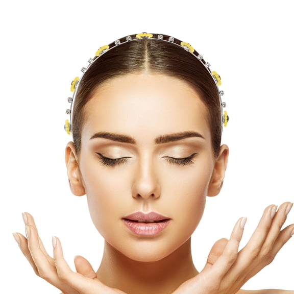 UPOUART 2Pcs Sunflower Hair Hoop with Shiny Decor Lightweight Decorative Headband