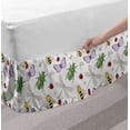 thumbnail image 2 of Animals Bed Skirt, Various Insects Pattern Butterflies Bees Ladybird and Dragonflies, Elastic Bedskirt Dust Ruffle Wrap Around for Bedding Decor, 4 Sizes, Off White and Multicolor, by Ambesonne, 2 of 2