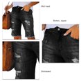 thumbnail image 4 of Pantalones cortos de verano de talle medio para mujer, pantalones cortos desgastados con cremallera y botones elásticos informales a la moda con bolsillos, 4 of 5